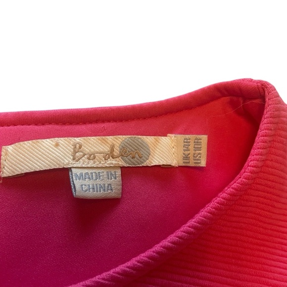 Boden Fit & Flare Pink Dress-Ribbed Fabric- ZipClosure-Pleated Skirt-UK14/US 10 - Picture 8 of 10